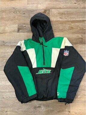 Vintage 90s New York Jets Starter Half-Zip Jacket | Size XL